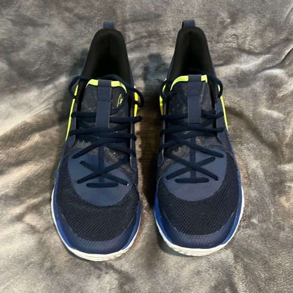 Under Armour Curry 7 SC Dub Nation Mens Sz 9 WMNS Sz 10.5 Blue/Florescent Yellow - Picture 1 of 7